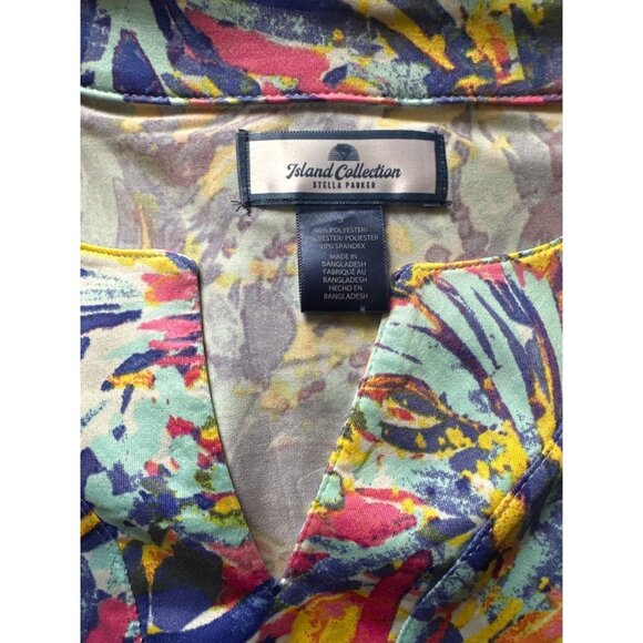 Island Collection Stella Parker Womens Tropical Print Multicolor Tunic Dress Wit - Picture 5 of 5